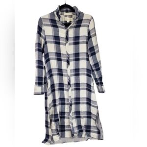 Vintage Havana Shirt Dress Plaid Grunge Bohemian Coastal Cowgirl Medium Maxi